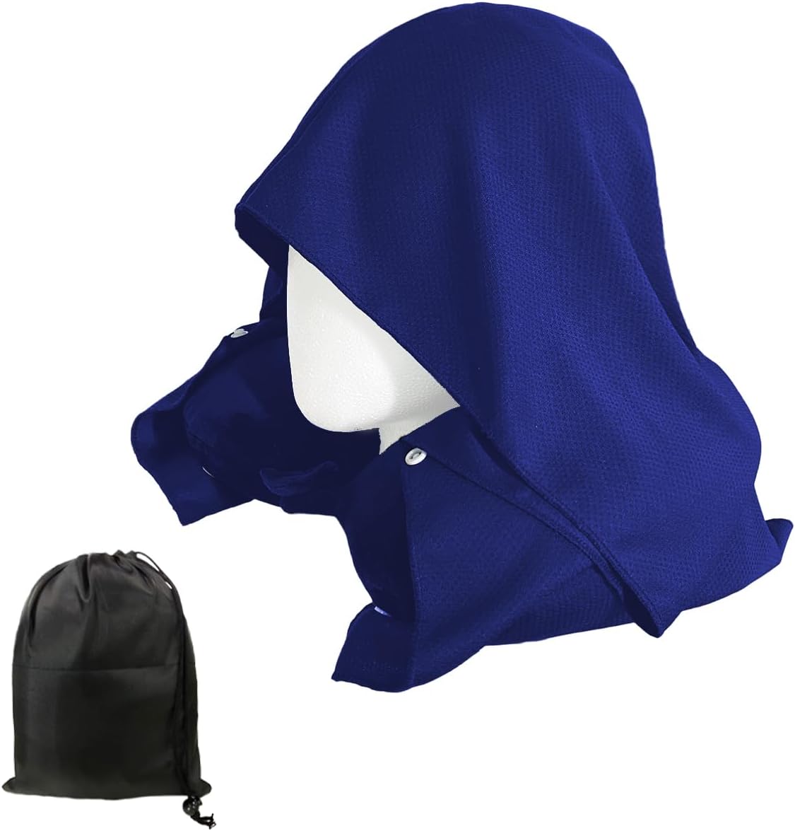Travel Pillow with Removable Large Hood, Memory Foam Neck Pillow for Airplane, Car, Train Travel Sleeping & Rest, with Soft Cover (Blue)