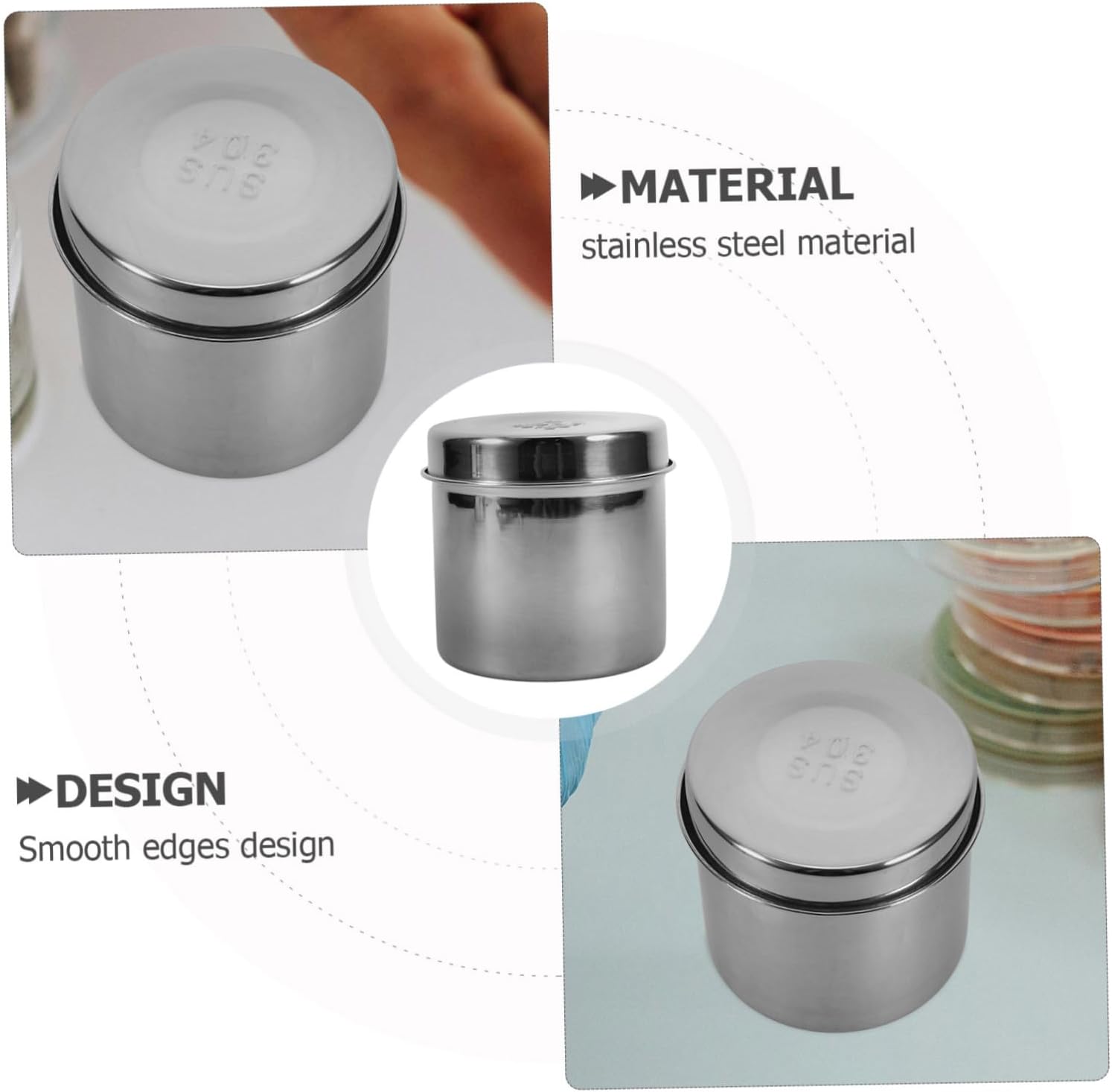 2Pcs Portable Stainless Steel Dressing Jars with Lid Gauze Holders for and Salon Use for Storing and Unguent