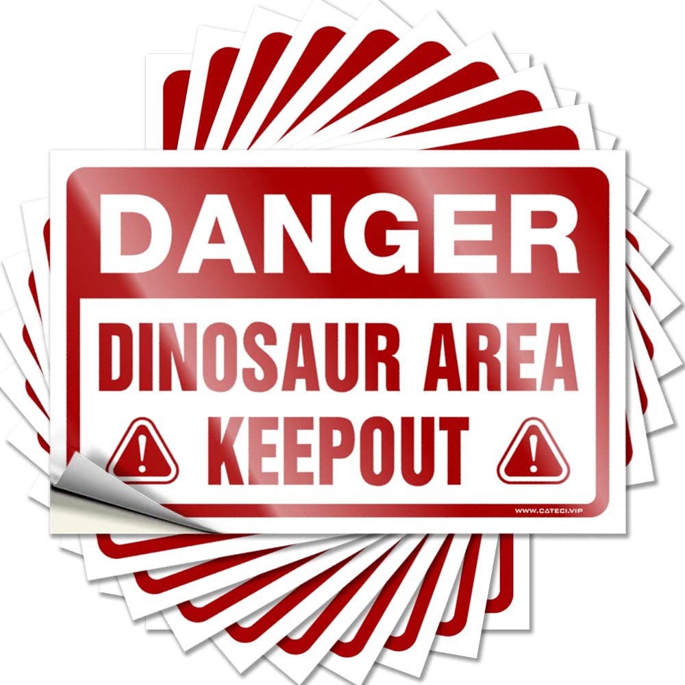Danger Dinosaur Area Keep Out Funny Teens - Sticker Cover Removable Vinyl Decal(6X9CM)
