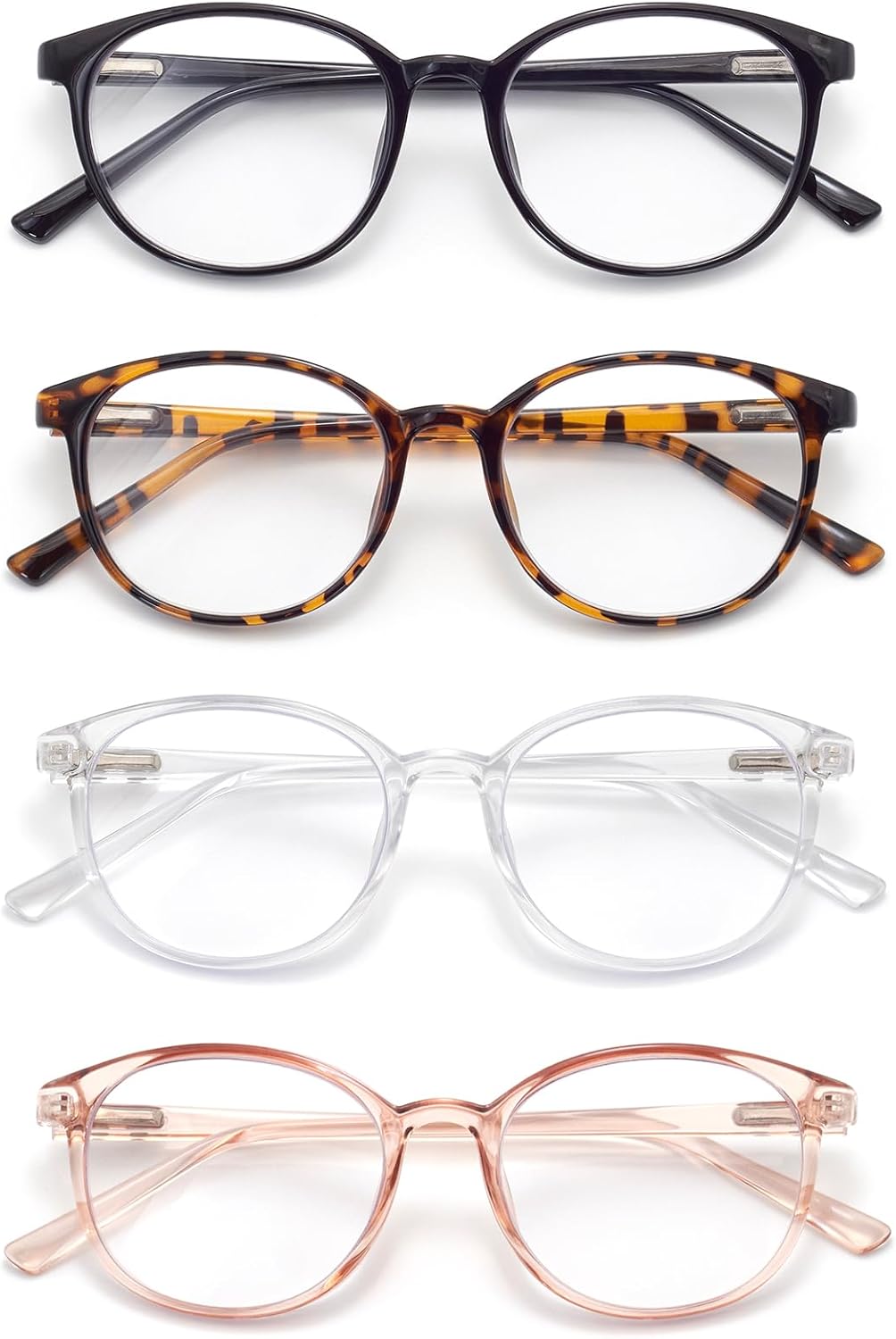 FoxMook Blue Light Blocking Glasses Round Women Men Computer Glasses Anti Eye Strain/UV/Glare Gaming Glasses