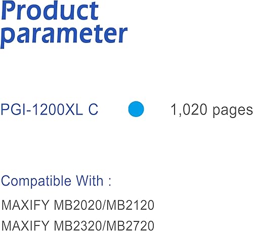 Miniatura 2 de EASYPRINT - Cartuchos de tinta cian 1200XL compatibles con PGI-1200 PGI-1200XL para Canon MAXIFY MB2720 MB2120 MB2320 MB2020 MB2350 MB2050 (paquete