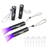 4 Pack Rechargeable Black Flashlight Small UV Black Flash Light 395 NM, Mini Blacklight Flashlights USB C Charging LED Handheld Torch for Pet Dog Urine Resin Curing Fluorescent Agent Stains Detection