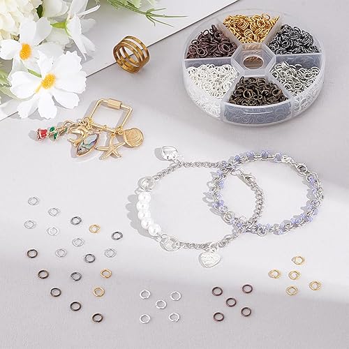 Miniatura 5 de 1 caja de élite de argollas móviles bañadas de hierro de 6 colores sin soldar, hallazgos para hacer joyería PandaHall, Multicolor-3, 5mm