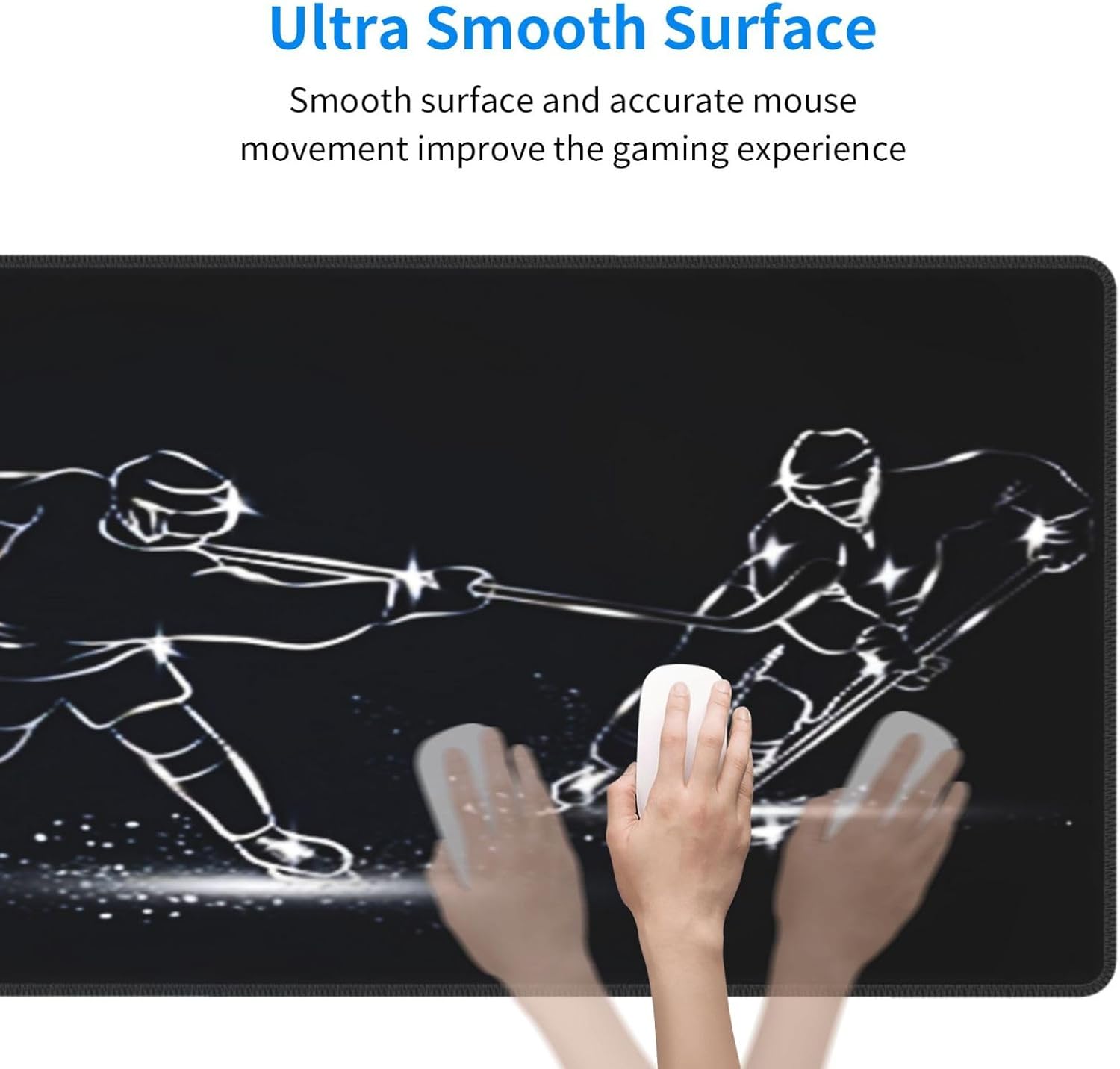 Ice Hockey Mouse Pad, Large Big Gaming Mouse Pad Desk Pad, Mousepad with Non-Slip Rubber Base, Extended XXL Mouse Mat for Computer Laptop Office Accessories - Image 4