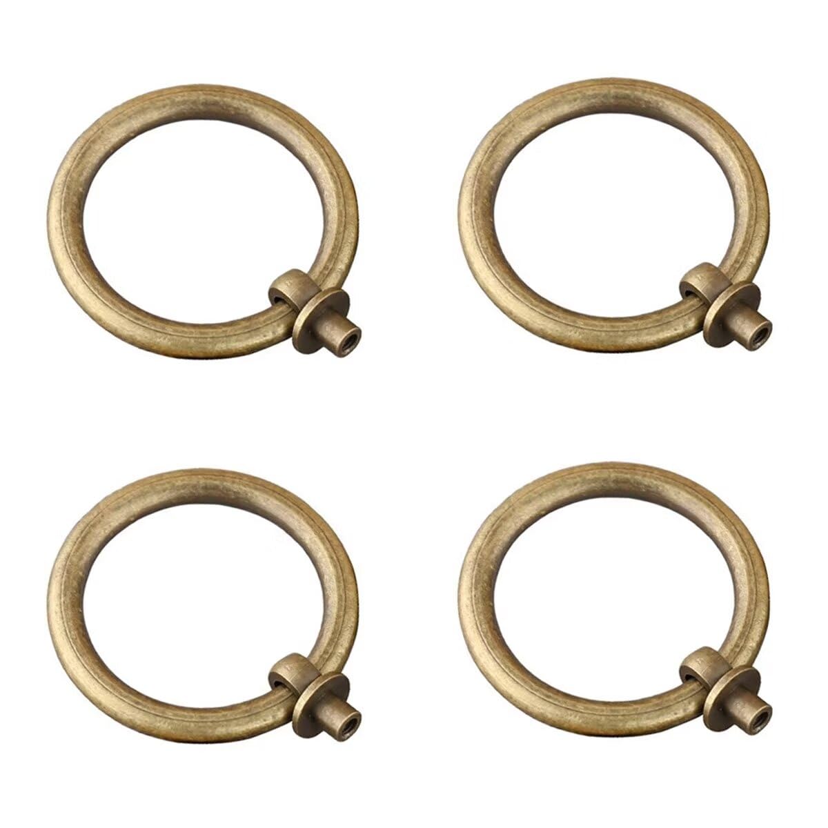 YDHSIKK Drawer Handles, Pack of 4 Single Hole Cabinet Ring Pull Handles in Multicolor, 20-65mm(Bronze,Diameter:60mm)