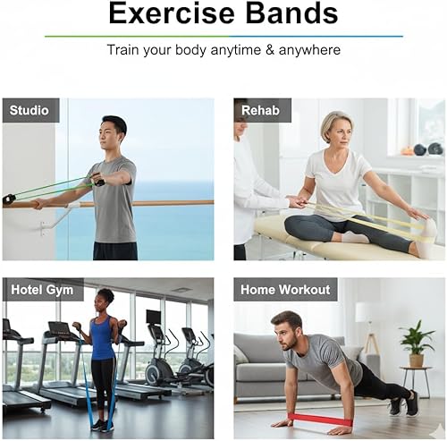 Miniatura 2 de Bandas de resistencia de ejercicio prémium para entrenamiento de fuerza, fitness, entrenamiento, juego de 6