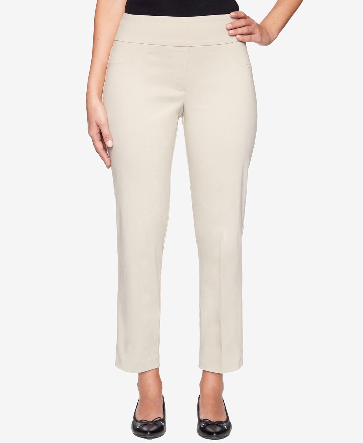 Ruby Rd. Womens Ruby Rd. Womens Mid-Rise Pull-on Straight Solar Millennium Tech Ankle Pant - Image 4