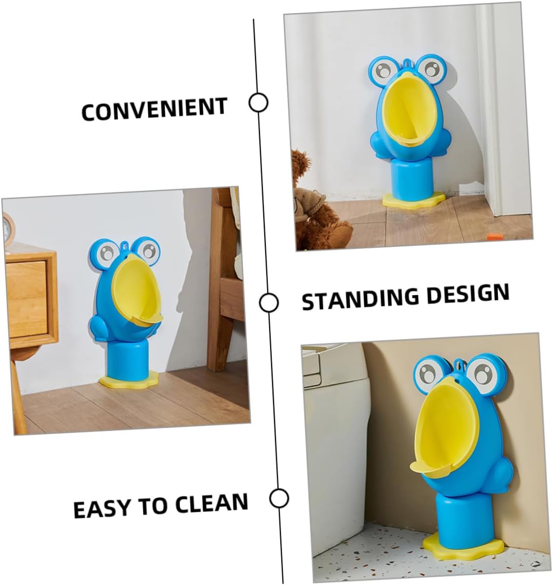 Cartoon Design Pee Training Urinal for Boys Wall-Mounted and Portable Toilet Fun Frog Shape for Engaging Potty Training
