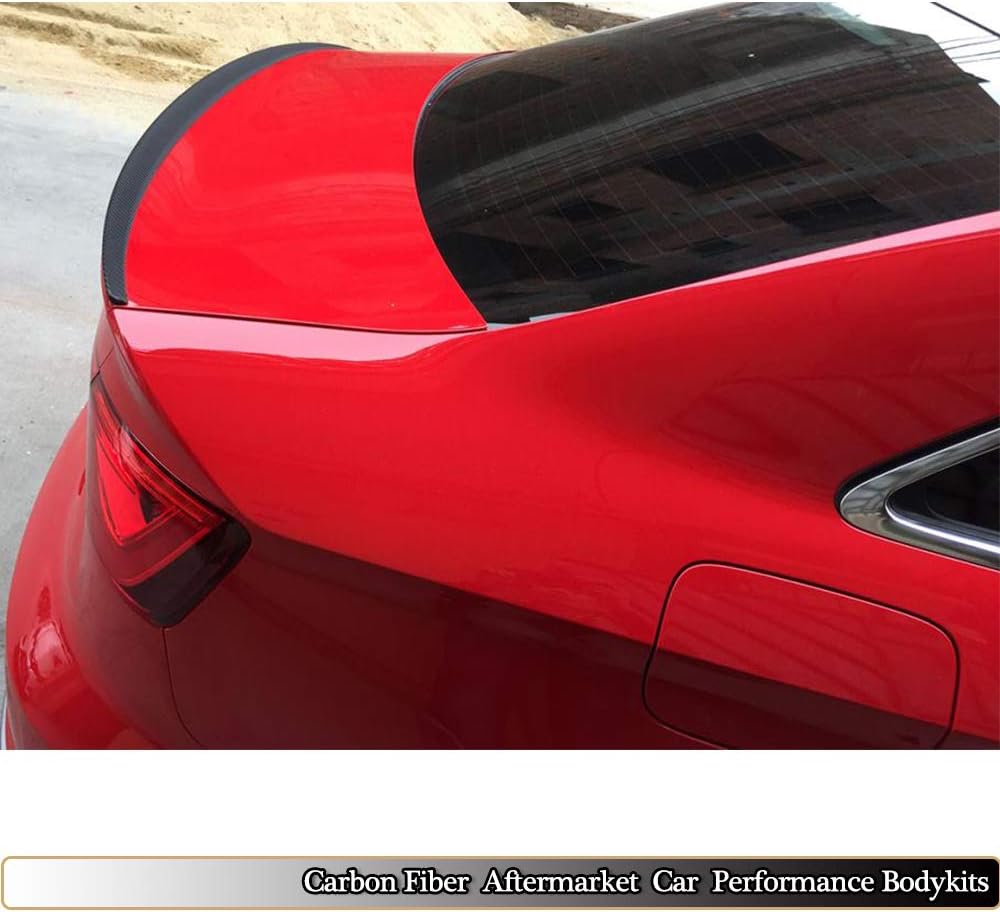 Trunk Spoiler fits Audi A3 8V S3 A3 Sline Sedan 2014-2018 Car Tuning Real Carbon Fiber Top Fit Rear Spoiler Wing Lip