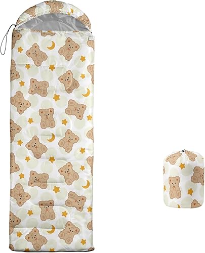 Camping Sleeping Bags for Adults Kids Boys Girls Warm & Cool Weather Waterproof Indoor & Outdoor Backpacking Kawaii Animals Sleeping Bag for All