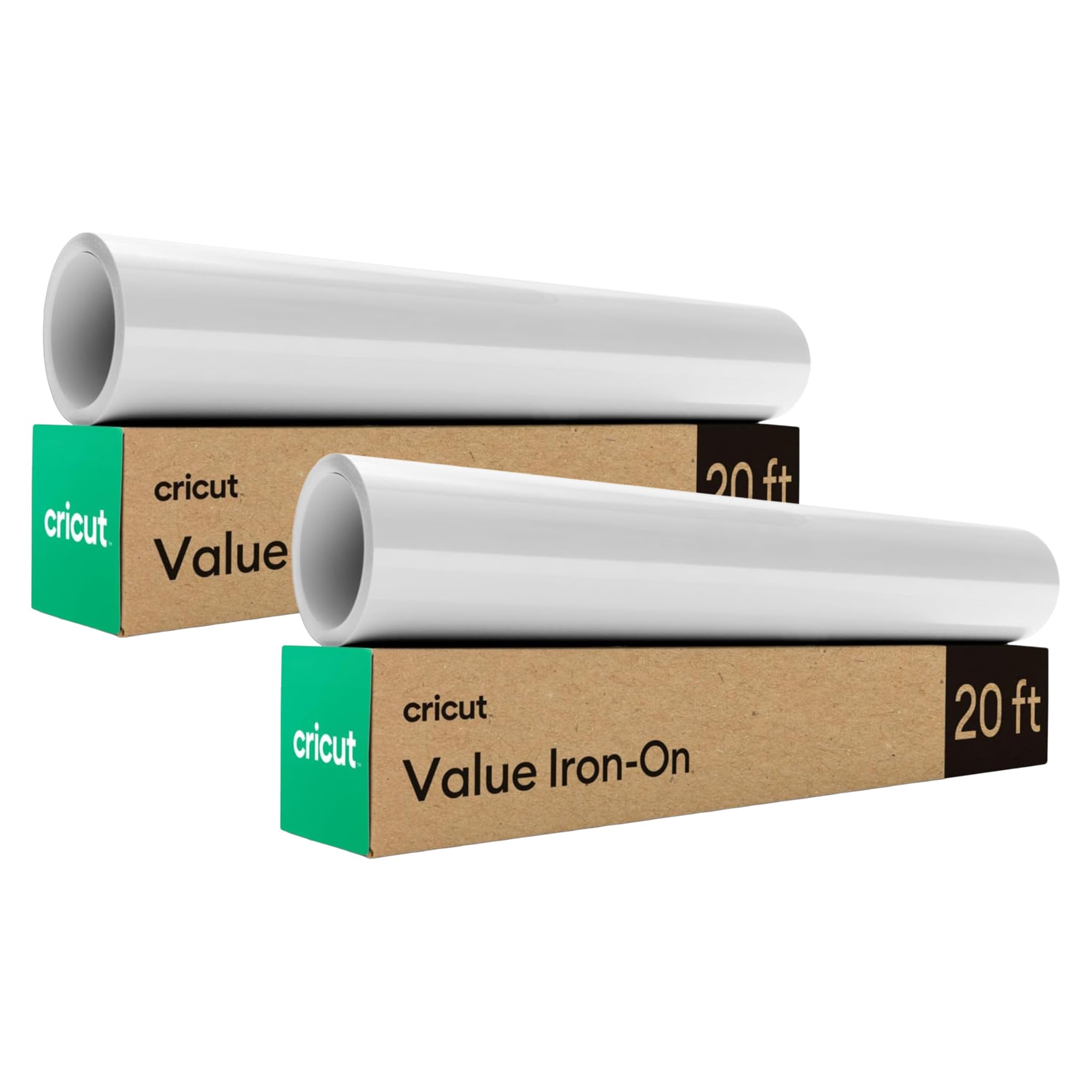 Cricut® Value Iron-On, White (12 in x 20 ft)- HTV Heat Transfer Vinyl, (Pack of 2)