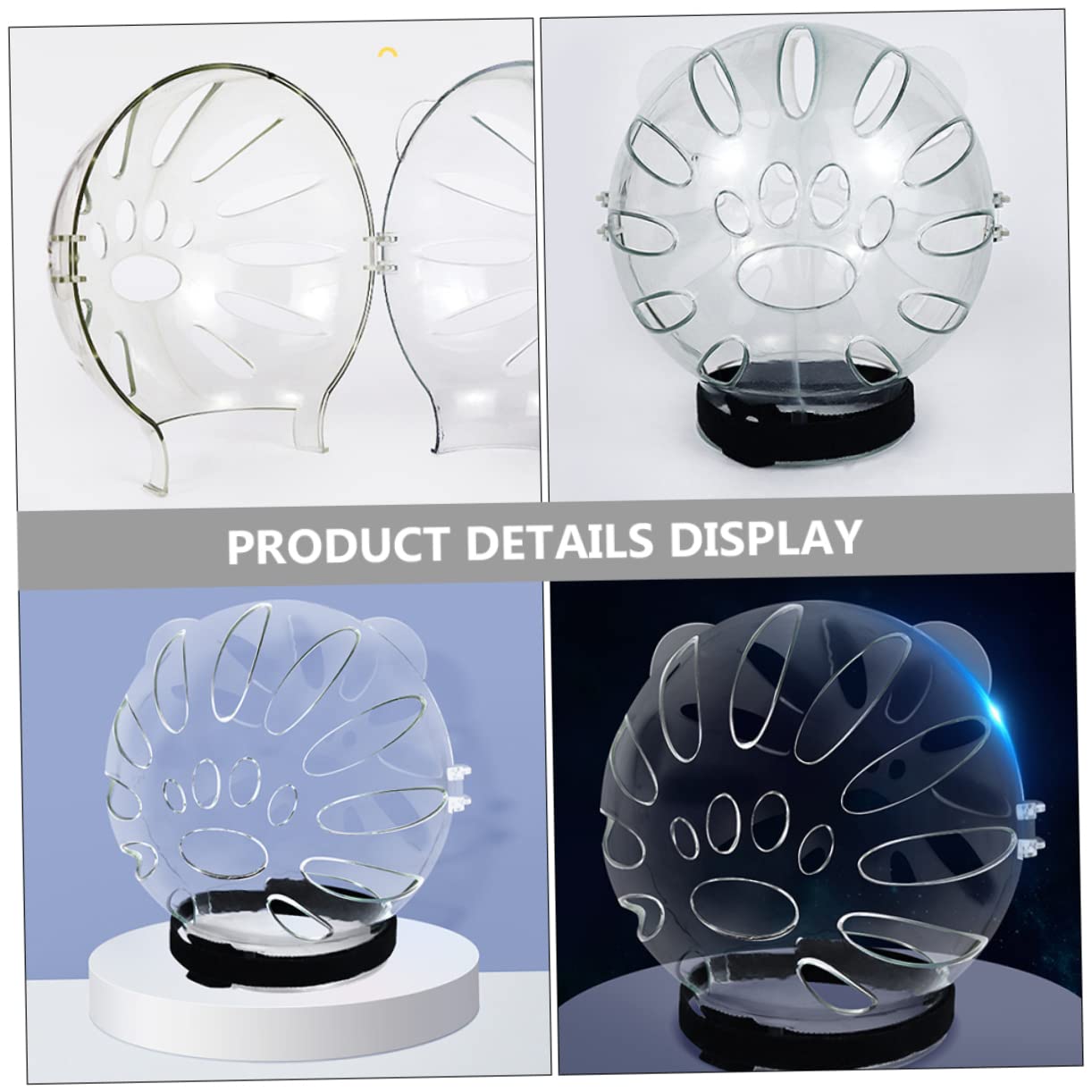 FRCOLOR 3piezas Transpirable para Gatos Protección contra Mordeduras y Lamerse para Cirugías y Baños Diseño Transparente y