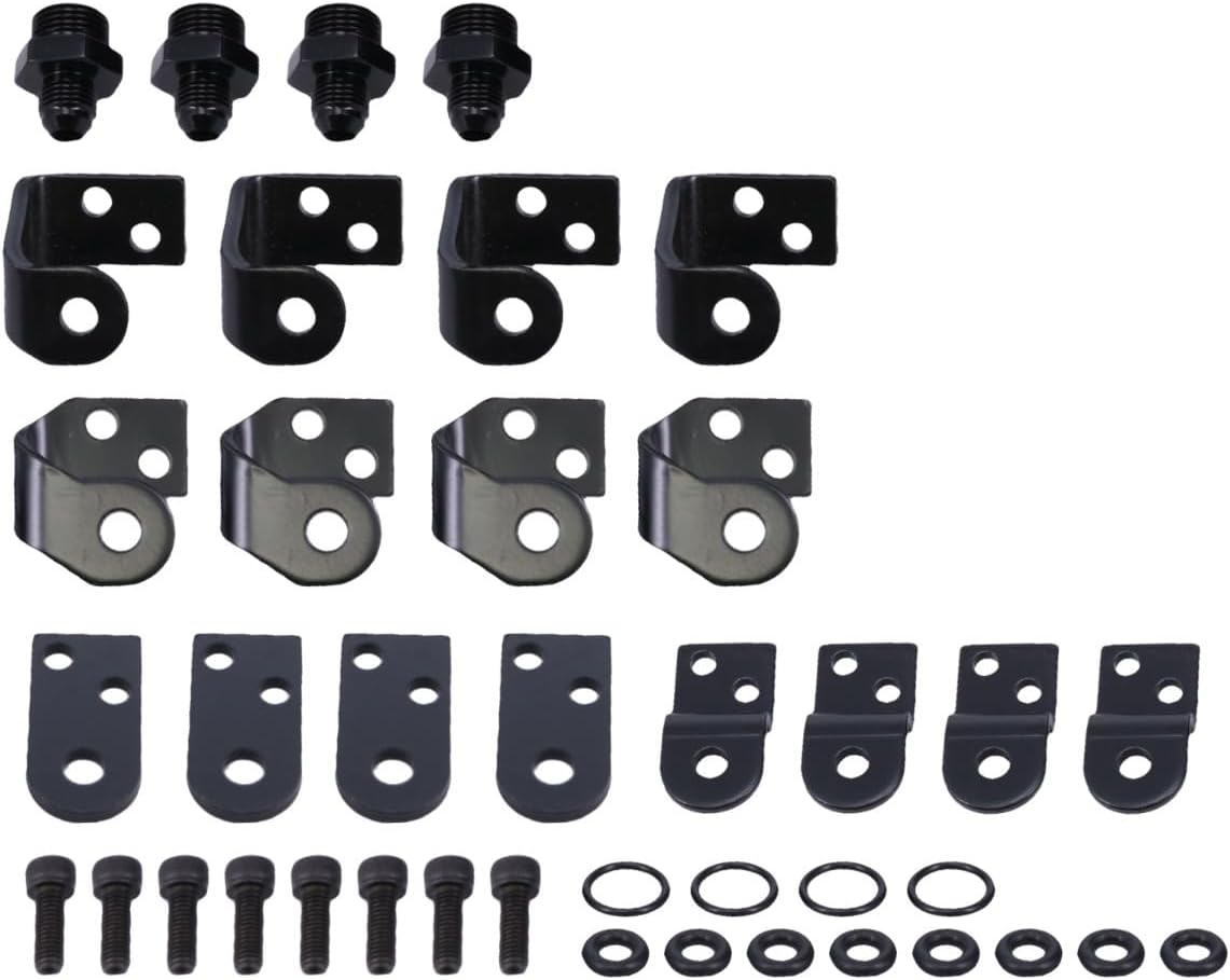 TSP Velocity OEM Style Black Billet Aluminum Fuel Rails w/Crossover Pipe for GM LS