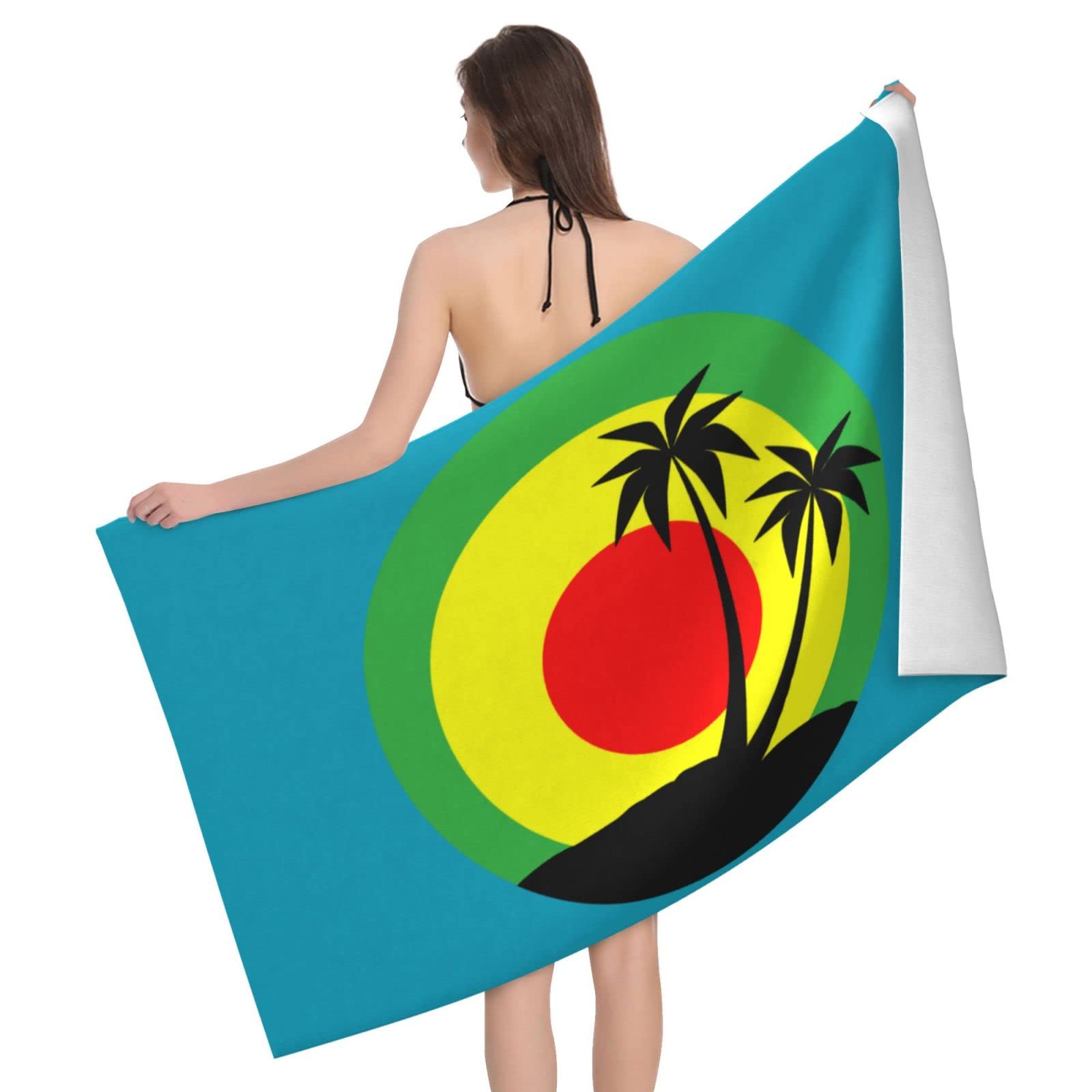 Lawenp Reggae Music Beach Towel, Lightweight Sand Free Quick Dry Microfiber Absorbent Bath Towel for Kids, Adults, Swimming, Bath, Yoga, Pool, Travel, Camping 32"X52"