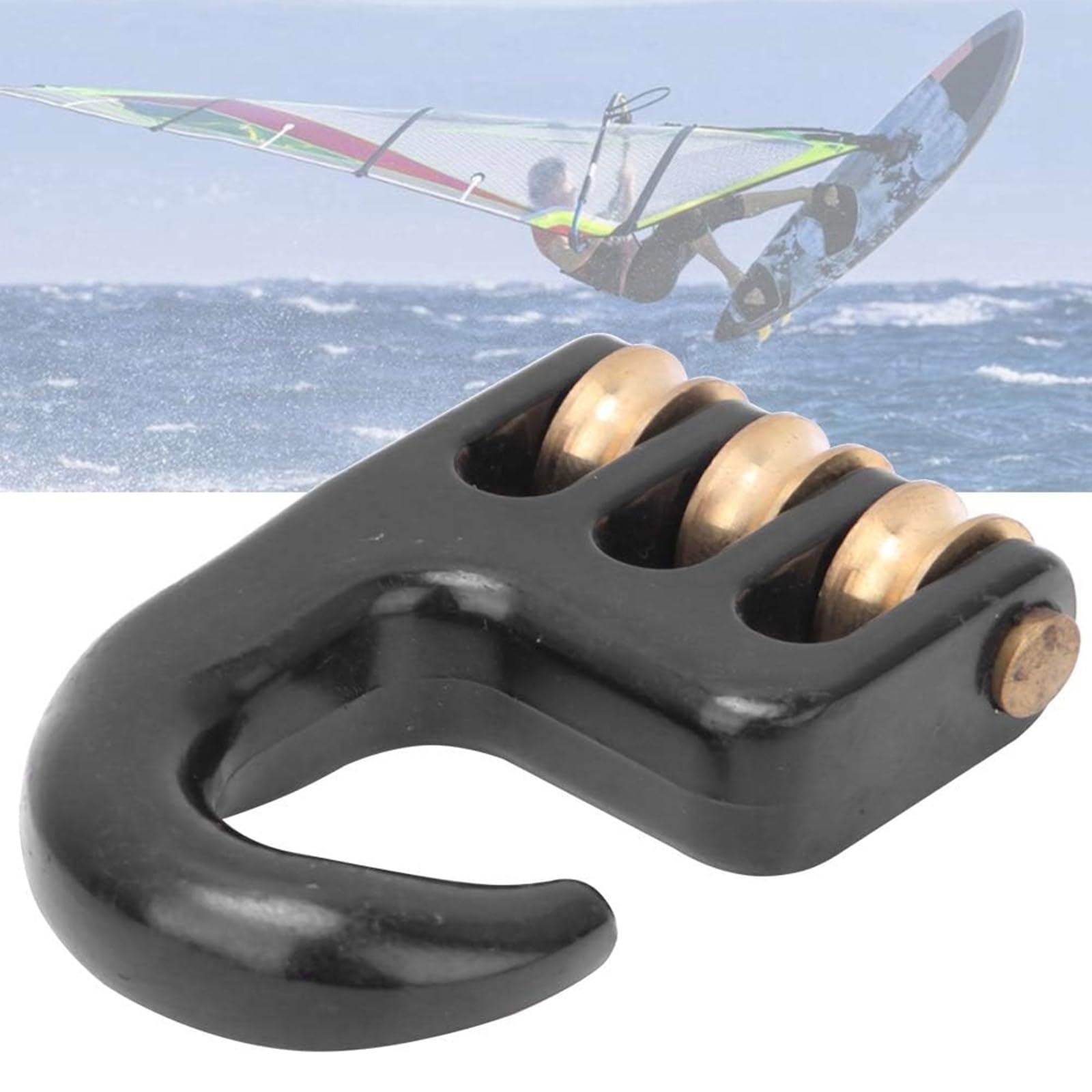 KAIXINXIN Aluminum Alloy Windsurf Rigging Pulley Hook 3 Roller Wheel Rigging Pulley Hook 3 Rollers Sailing Rigging Hardware