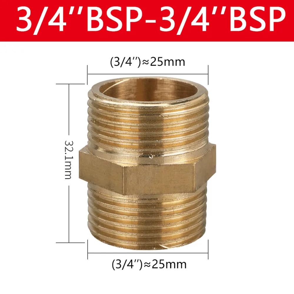 Raccordo esagonale in ottone per tubo, adattatore a innesto rapido 1/8 1/4 3/8 1/2 3/4 1 BSP, raccordo adattatore, boccola esagonale di riduzione.