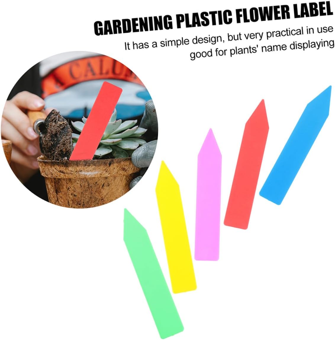 Mipcase 600pcs Colorful Plastic Plant Labels Stakes for Garden and Nursery, 10x1.8cm Waterproof Flower Tags with Stakes for Outdoor Herb and Seed Identification