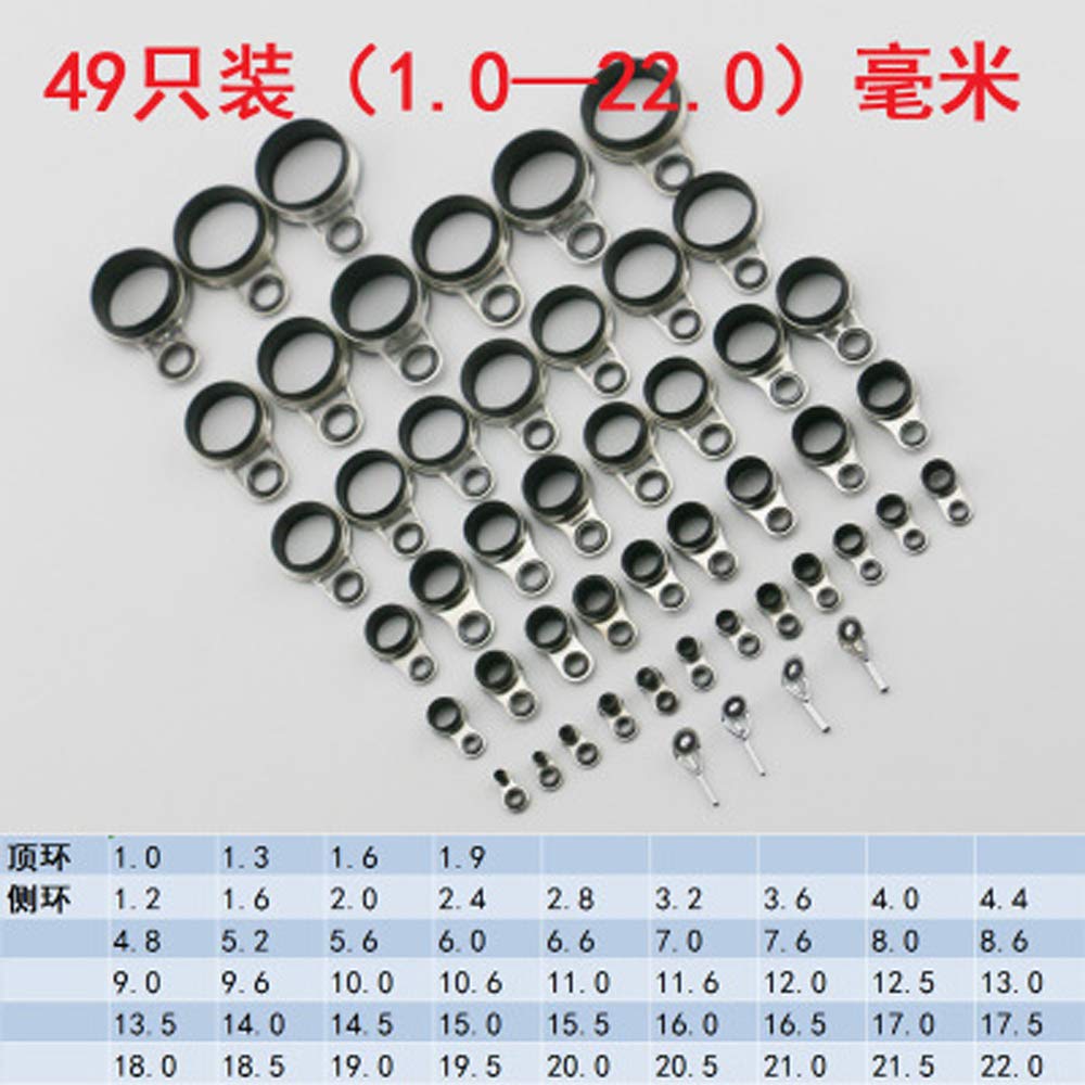 B Baosity 49x Guía Anillos de Cerámica Telescópica Caña Pescar Mixed Size Baitcasting Spincasting Aparatos