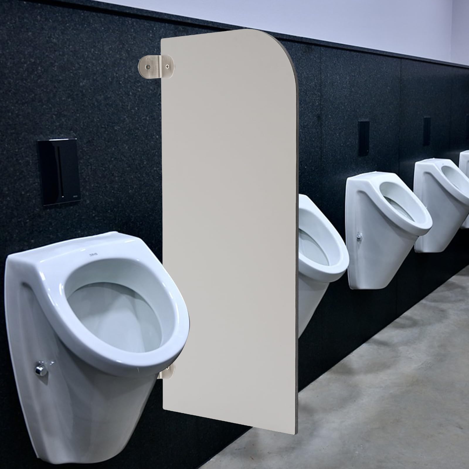 Urinal Separador De inodoro Montaje En Pared Para Hombres Urinario Privacidad Mampara De Ducha Ventanas Puertas Paredes Cines Centros Comerciales (Angulo Redondo)