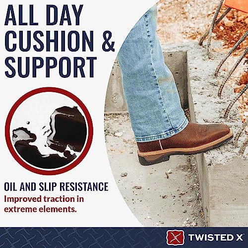 Twisted X Men’s 12” Pull-On Work Boot - Cowboy Boots Crafted With Molded Rubber Outsole, Full-Grain Leather Vamp And Shaft, Waterproof Interior Lining, Full-Length Composite Insole, And Air-Mesh Lined Shaft, Distressed Shoulder/Green 8.5 D #TOP3