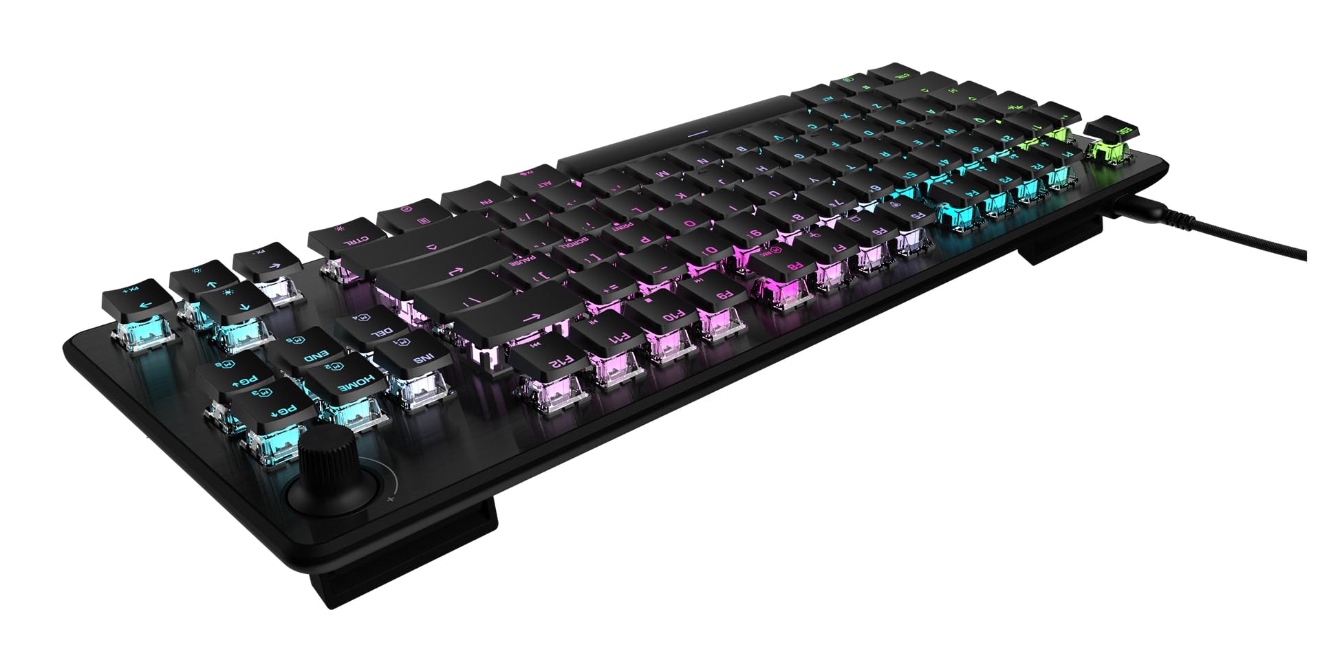 Turtle Beach Vulcan II TKL RGB Tenkeyless mechaniczna klawiatura gamingowa do PC – przełączniki liniowe z możliwością wymiany podczas pracy, podświetlenie RGB na przycisk, regulacja głośności
