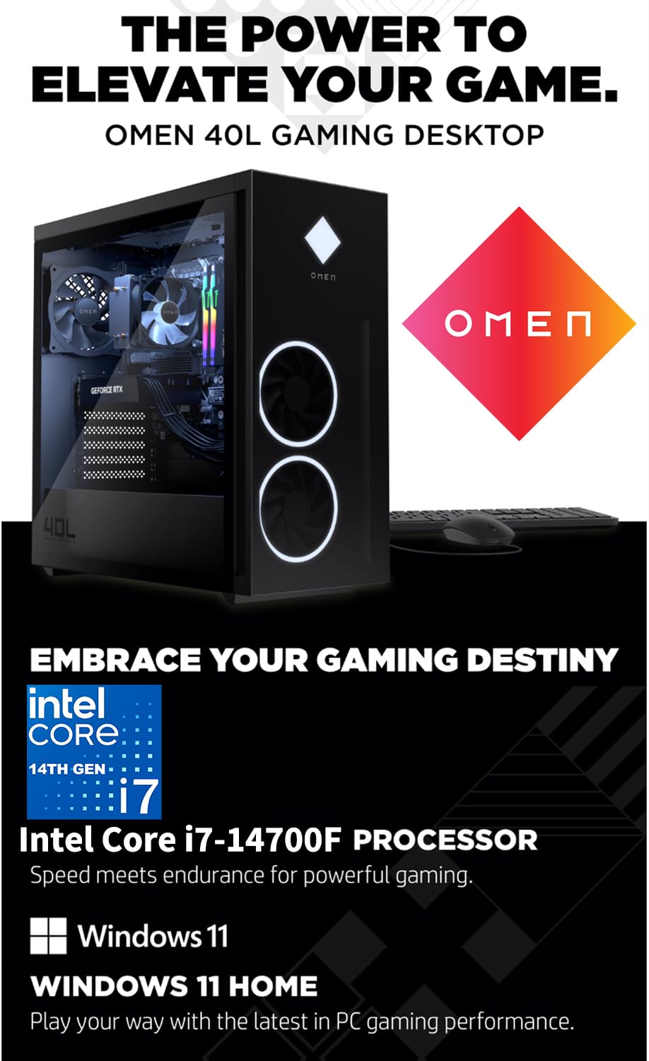 Amazon.com: HP OMEN 40L Gaming Desktop PC i7-14700F GTX 1660 Super