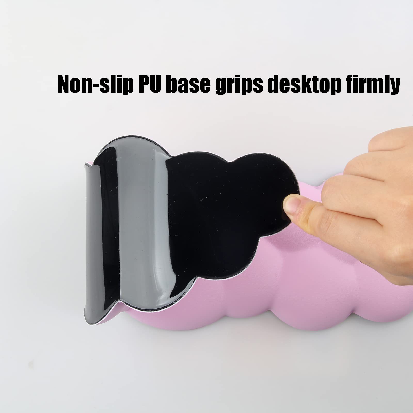 Cloud Keyboard Polssteun & Muismat Polssteun&Coaster Set, PU lederen pad Memory Foam met antislip rubberen basis, verlicht pols-en elleboogpijn, ergonomische polssteun voor kantoor/games-paars