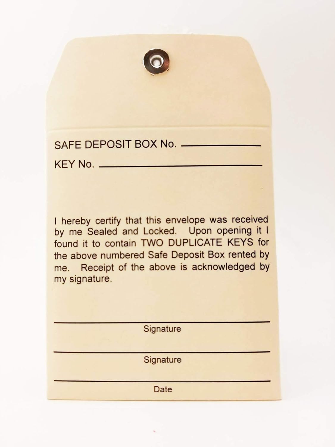 Locking Key Envelopes 3" x 3.5" 25/Pack Manila