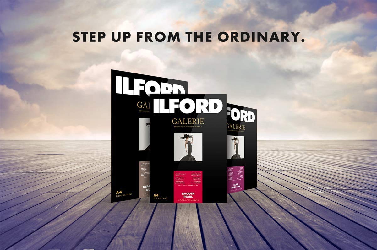 Ilford Galerie Prestige Smooth Gloss - Confezione da 100 fogli di carta A4, colore: Bianco