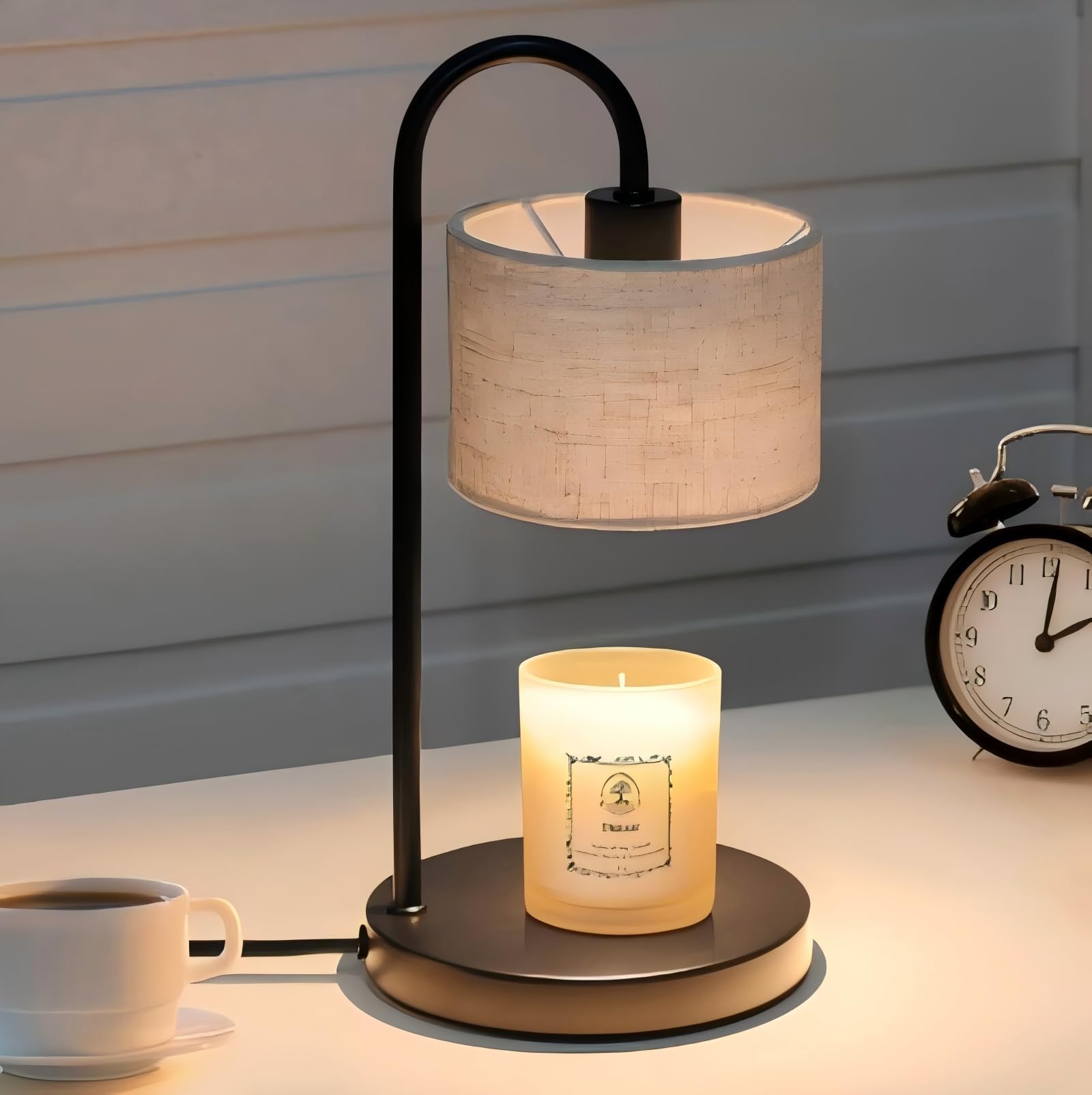 Yxthognyx Black Candle Warmer Lamp, Wax Melts Candle Lamp Warmer，Dimmer, Adjustable Height, And Scented Jar Candles - Ideal For Home Decor And Gifting (Black)