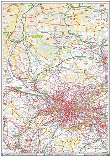 Carte murale Glasgow G avec code postal pour structurer vos secteurs commerciaux facilement