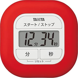 タニタ キッチン タイマー マグネット付き くるっとシリコーンタイマー レッド TD-420 RD きれいにラップがつけられる