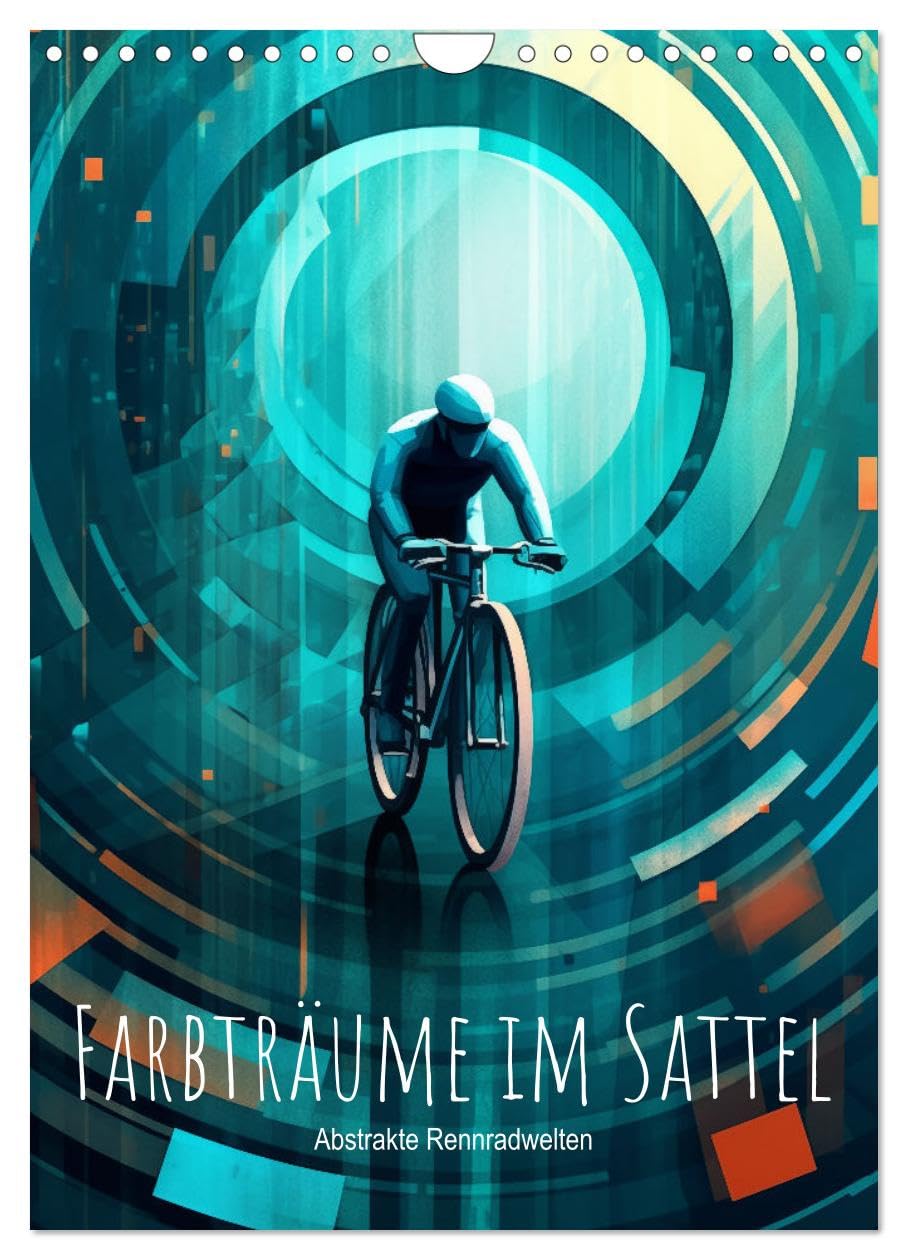 Color dreams in the saddle: abstract racing bike worlds UK-Version (Wall Calendar 2026 DIN A4 Portrait), CALVENDO 12 Month Wall Calendar — image 1