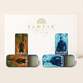 Samyak Naturals Solid Perfume Unisex Duo – Drakaros & Glacier (10g x 2, 20g) | Aromatic & Aquatic Freshness | Alcohol-Fre... Price In India