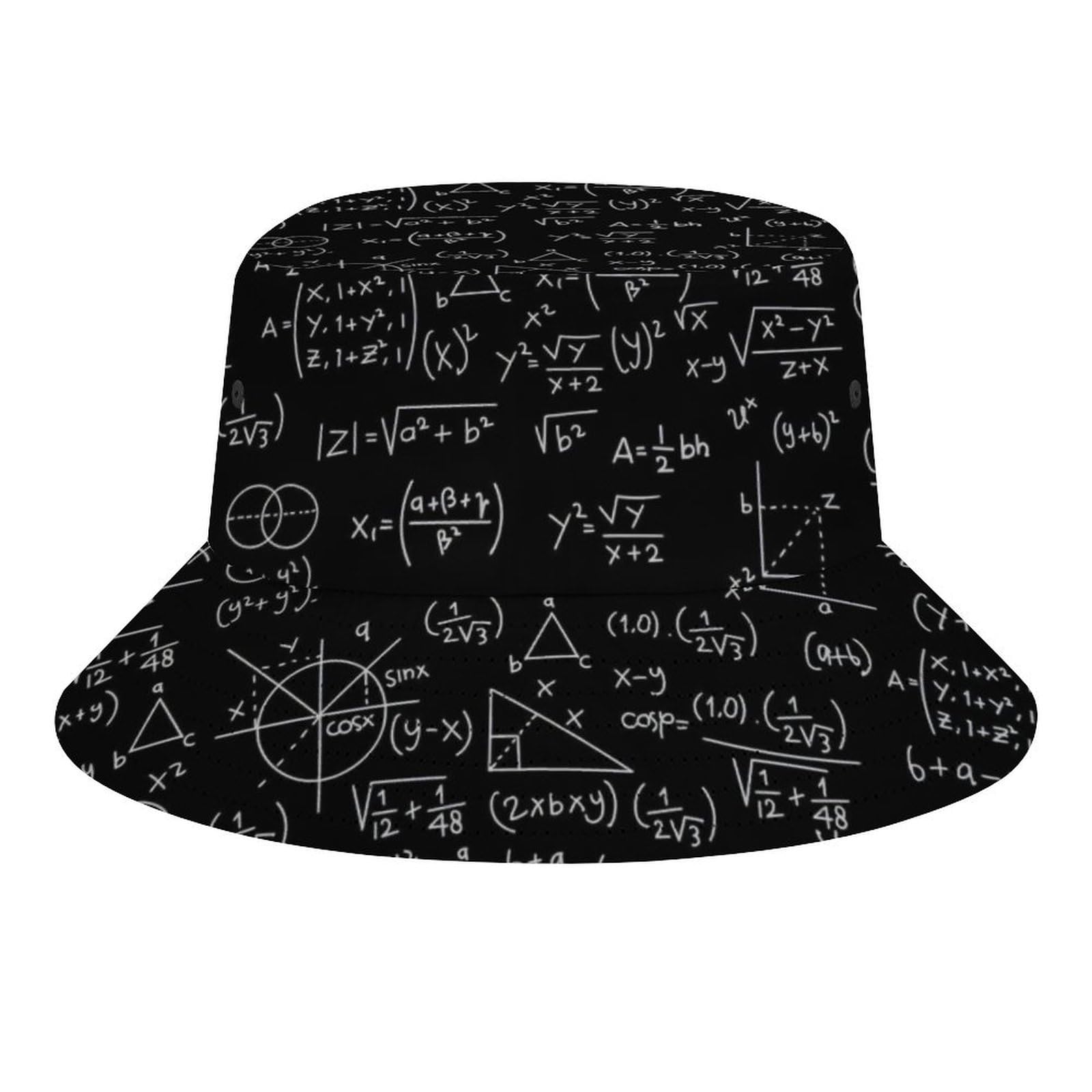 Fabretto Unisex Math Formulas Blackboard Bucket Hat For Women Men Packable Fisherman Hat Sun Cap Travel Outdoor Beach Caps