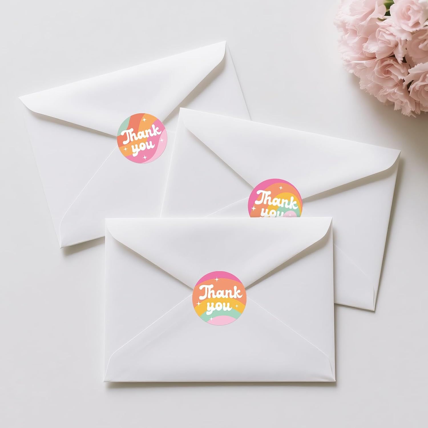 Anwyll Thank You Stickers - Rainbow Star Thank You Stickers for Small Business 480Pcs 1.5In Thank You Sticker for Packaging Self Adhesive Thank You Party Favor Seal Label Sticker for Card(4 Design) - Image 6