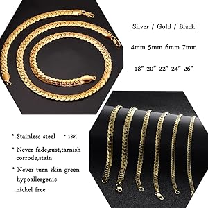 LDQMS Cuban Link Chain for Men Women 20 Inch Diamond Cut Stainless LDQMS Cuban Link Chain for Men Women 20 Inch Diamond Cut Stainless