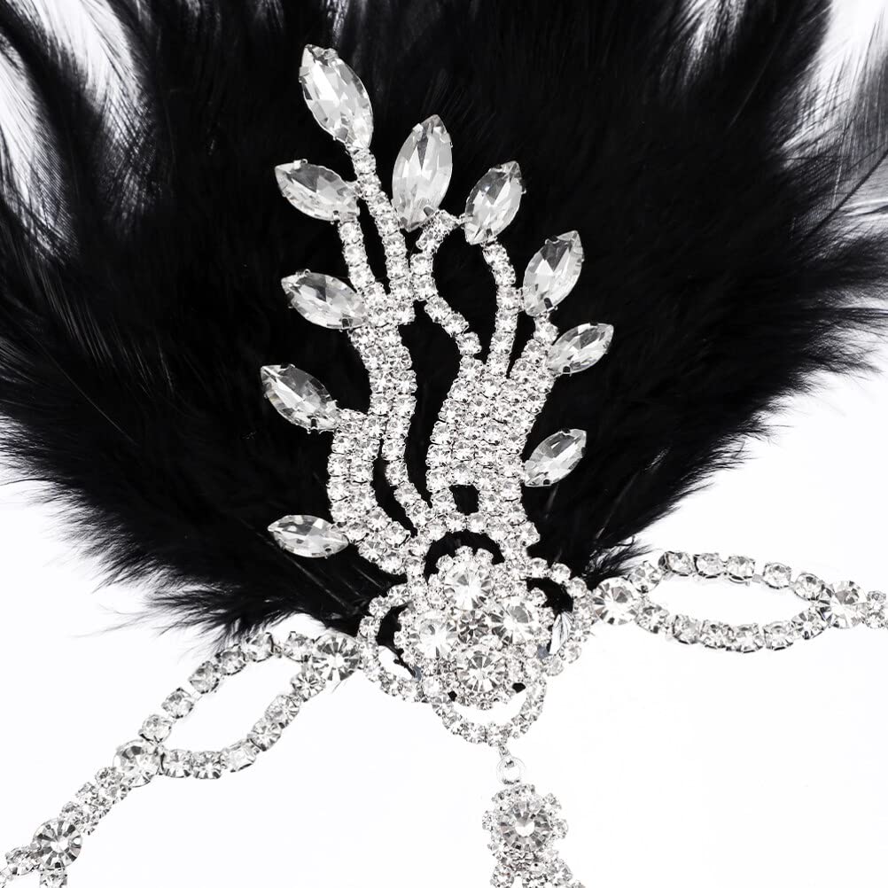 FRCOLOR 1920s Flapper Headpiece Headband Roaring 20s Rhiestones Headdress for Bridal Women Tea Party Prom Halloween Christmas Elegant Jewelry - Image 6