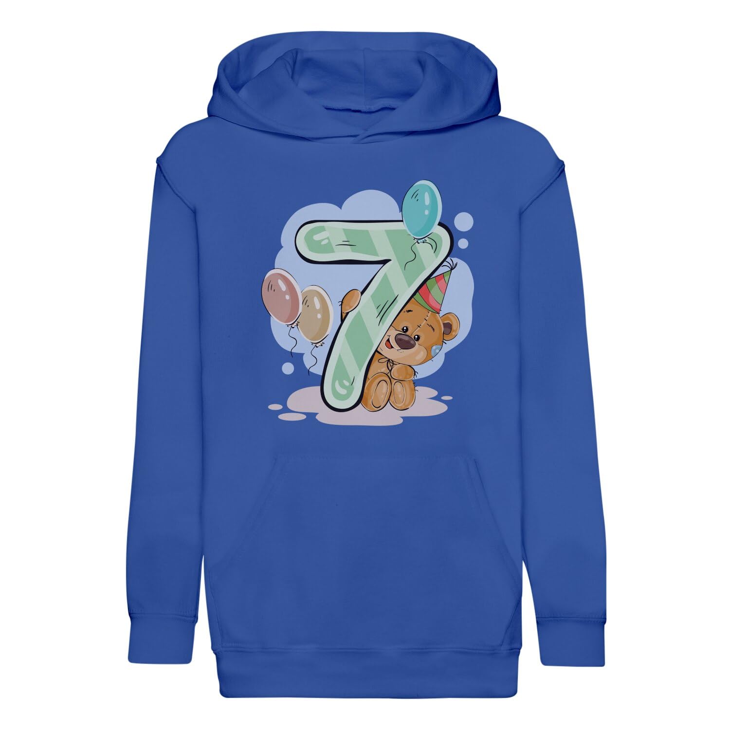 Sweat à capuche enfant 7 ans anniversaire hoodie avec illustration ourson - 4