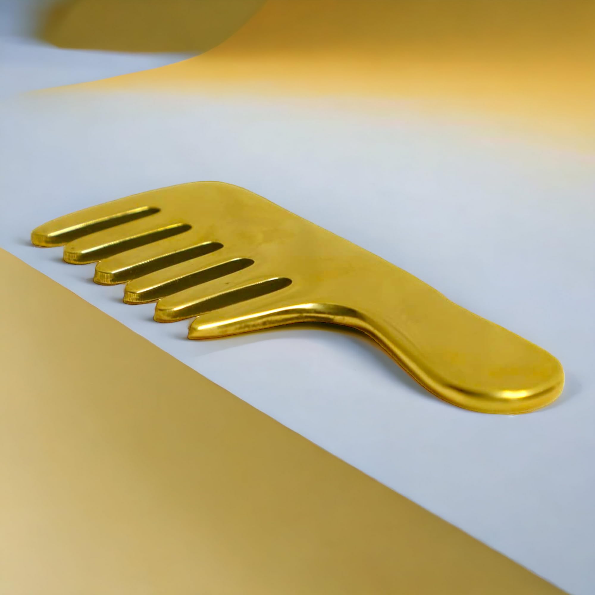 Bronze Kansa Gua Sha Manual Handheld Massager Tool - Kansa Comb With Handle -Tendon Massage Scraping Tool Muscle Pain Relief, Myofascial Stress Release And Breaking Up Scar Tissue