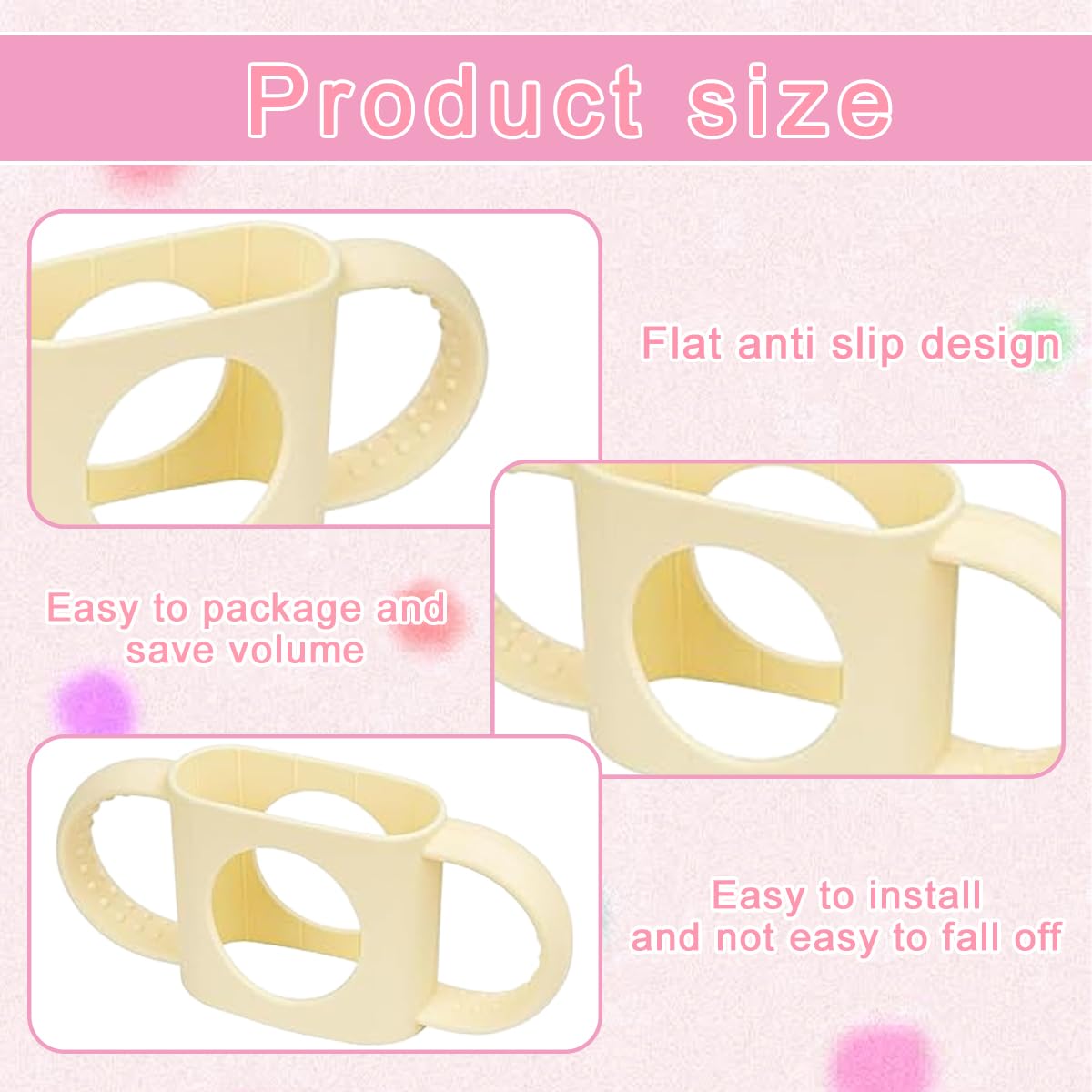 2 Pcs Baby Bottle Handles Compatible with Dr Brown 8oz/250mL Slender Bottles, Silicone Wide-Neck Baby Bottle Handle - Image 3