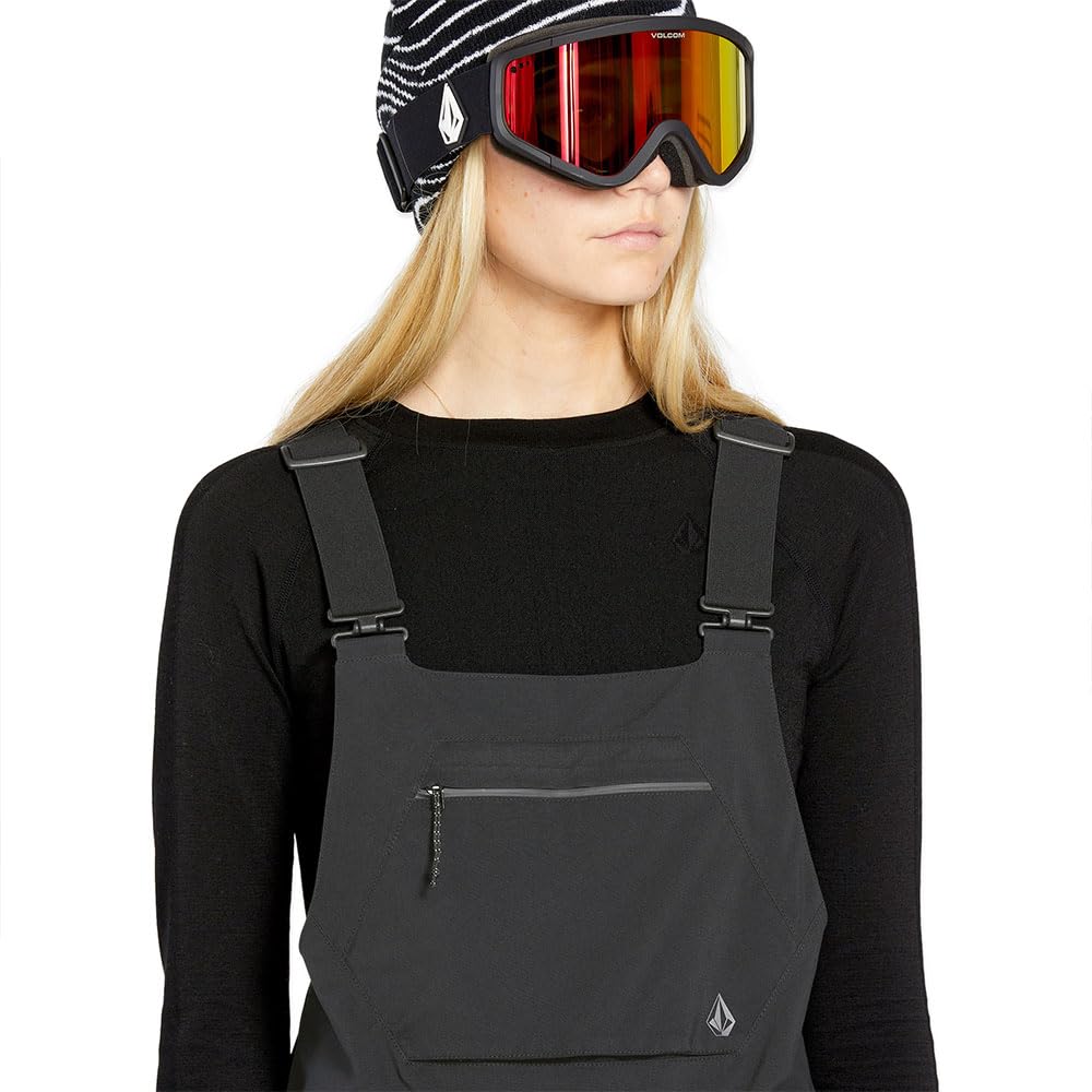 Volcom Women's Elm Stretch Slim Fit Gore-Tex Snowboard Bib Overall Black