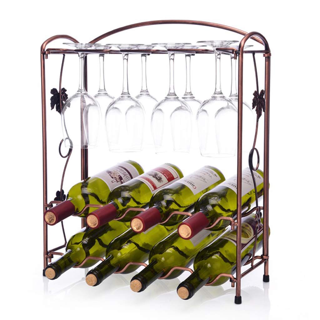 Amazon｜8 ボトルワインラック自立型金属銅ワインボトルとワインラック
