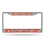 Rico Industries NFL Football Cleveland Browns Classic 12 x 6 Silver Bling Chrome Car/Truck/SUV Auto Accessory