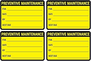 2x3 inch 200 PCS Black Yellow Preventive Maintenance Stickers for Machines and Equipments