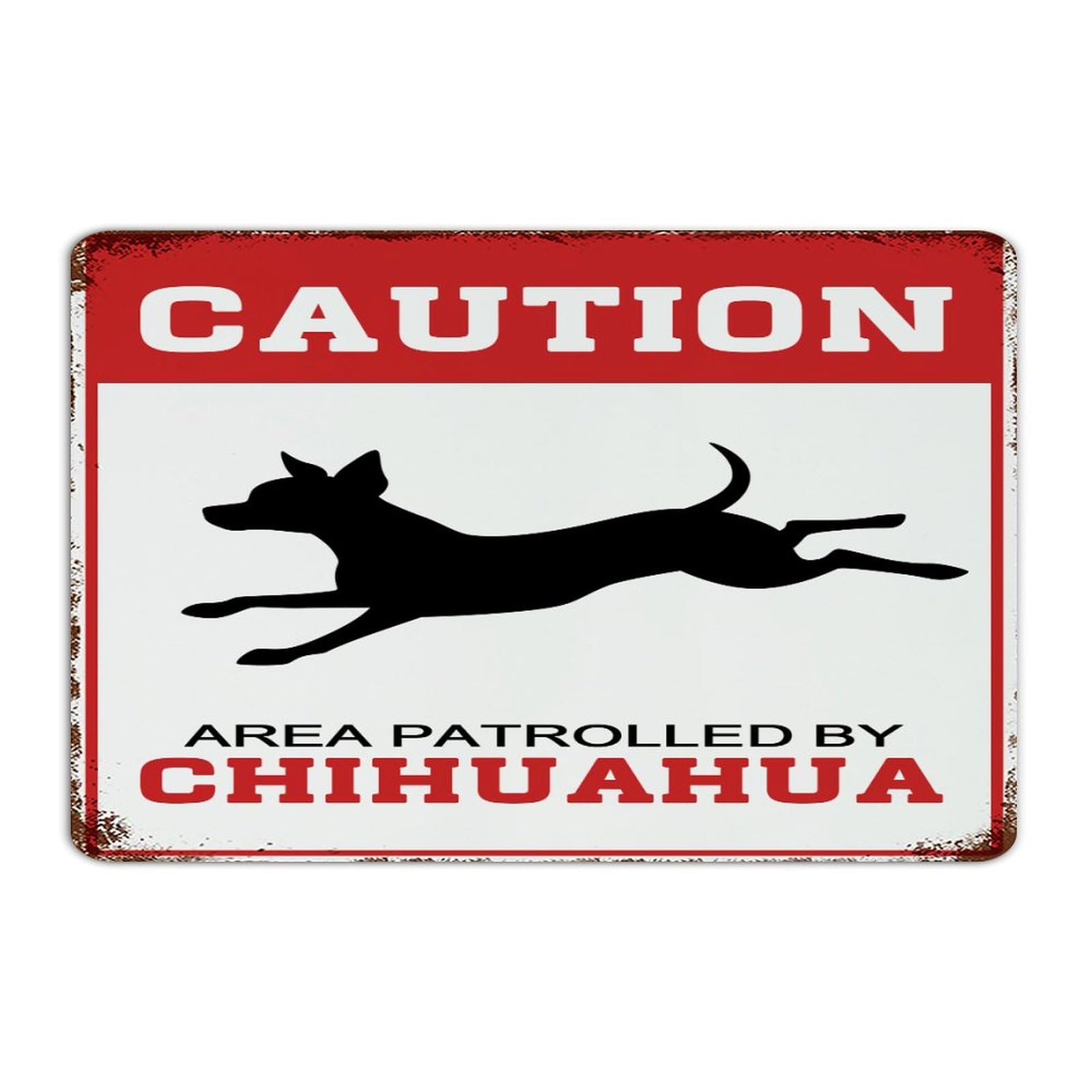 Plaque en métal cadeau pour homme thème Chihuahua pour décoration extérieure