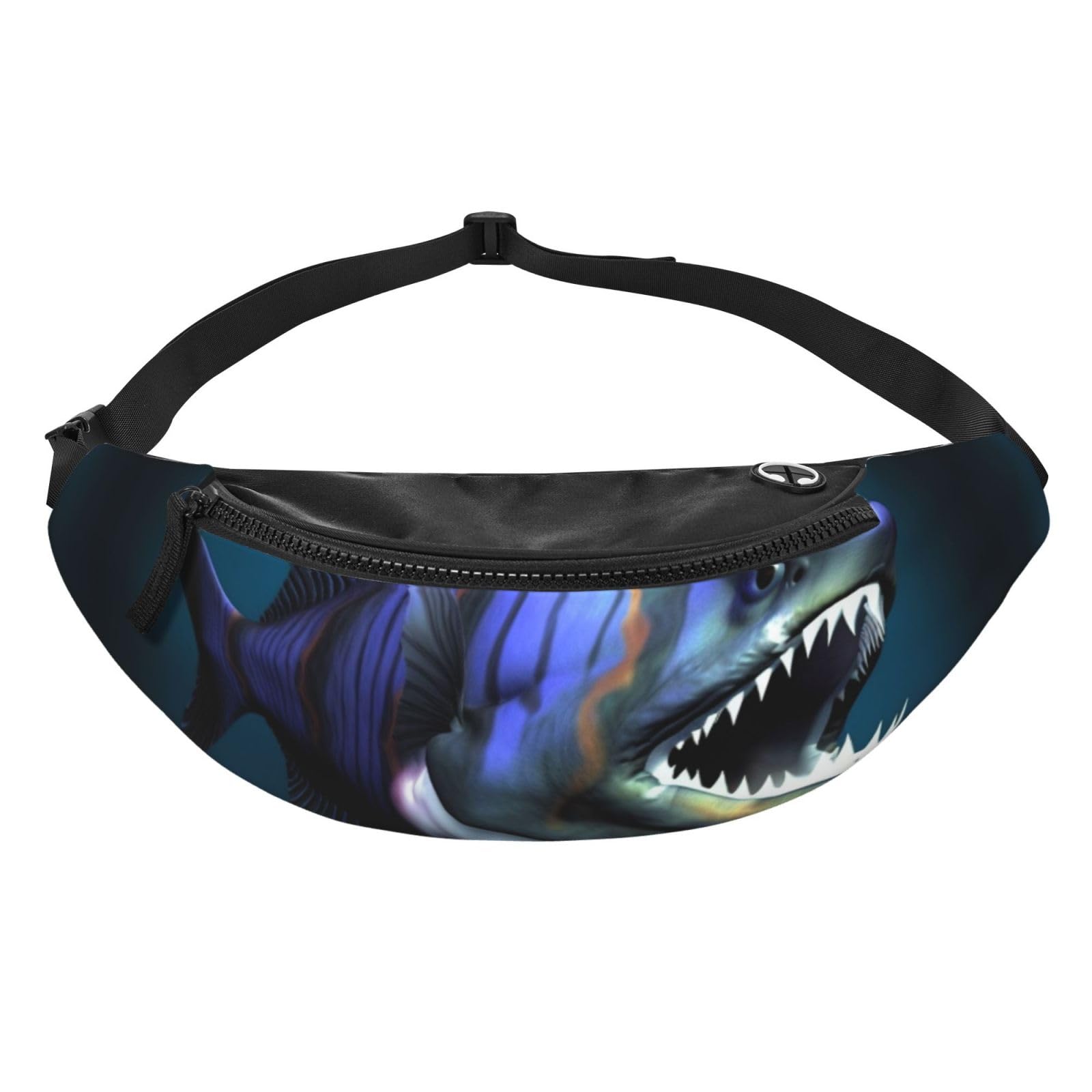 Cool Fish Fanny Pack for Men Women Fashion Running Waist Packs Waterproof Crossbody Bags Everywhere Belt Bag with Adjustable Strap Sports Hip Pack for Travel Wallet