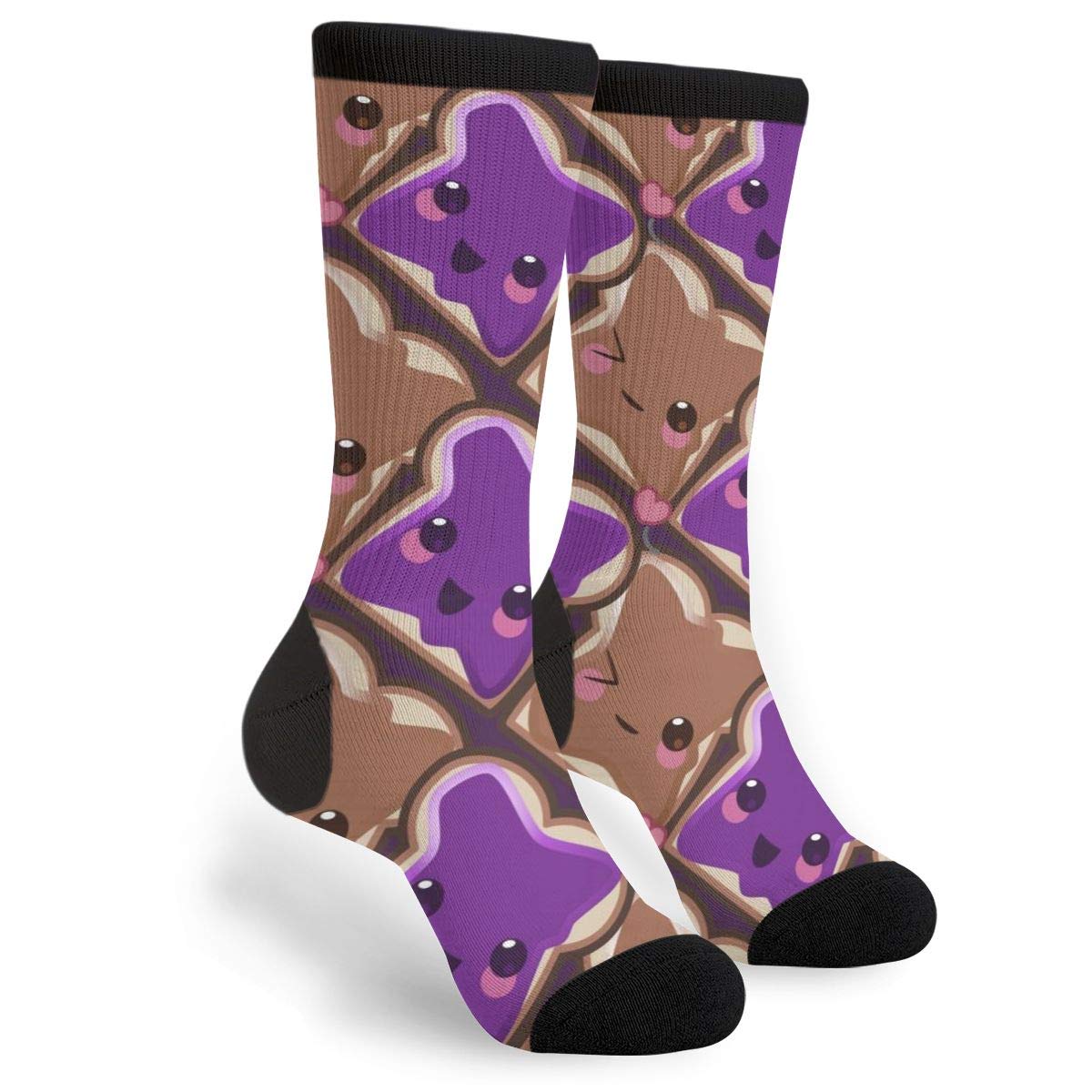 934 Men's Socks 564 Novelty Running Socks Kawaii Peanut Butter And Jelly Friends Athletic Socks Sustainable Work Socks Unisex For Basketball Climbing 40Cm