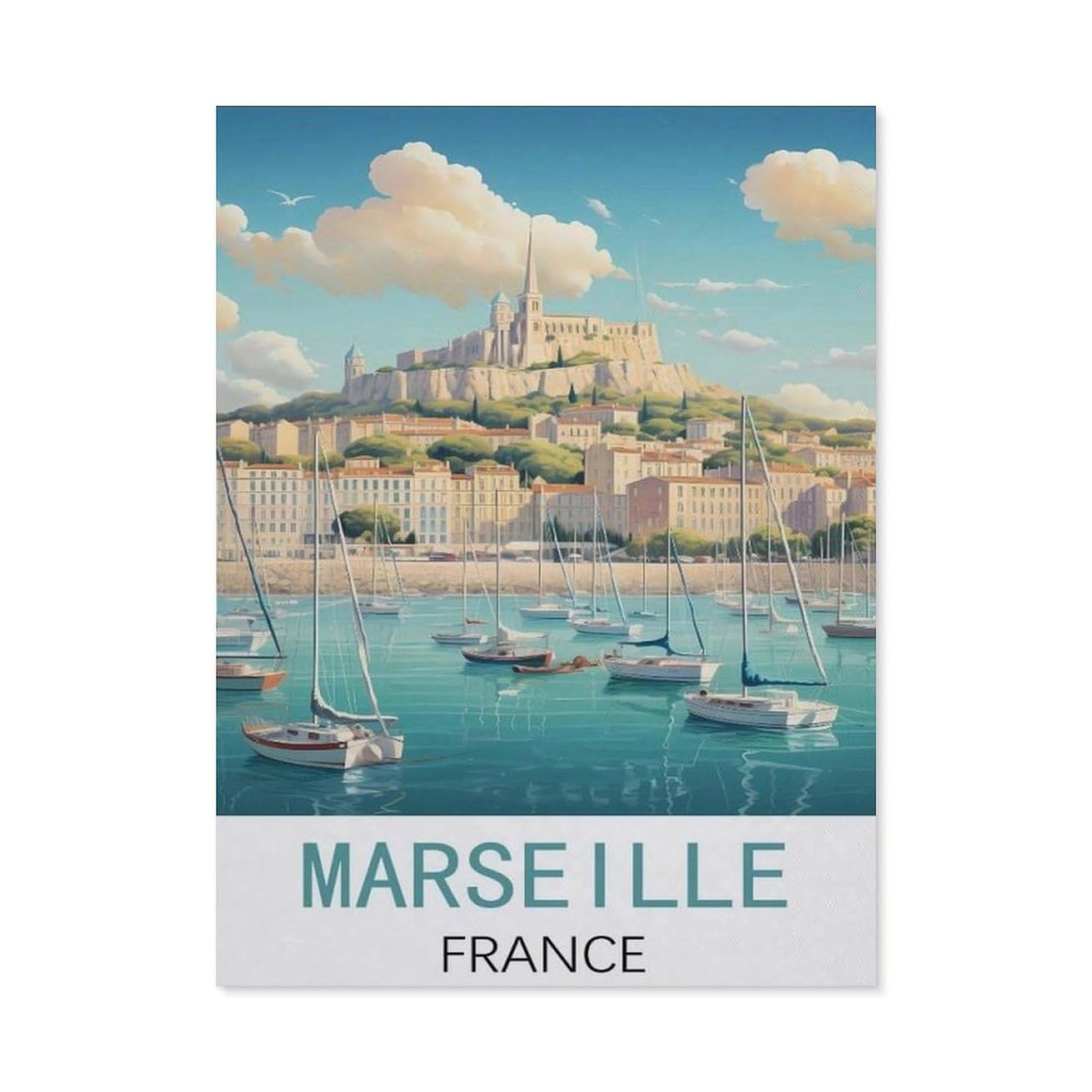 BEAYODKP 5D DIY Diamond Painting kit，Marseille France（30x40cm）