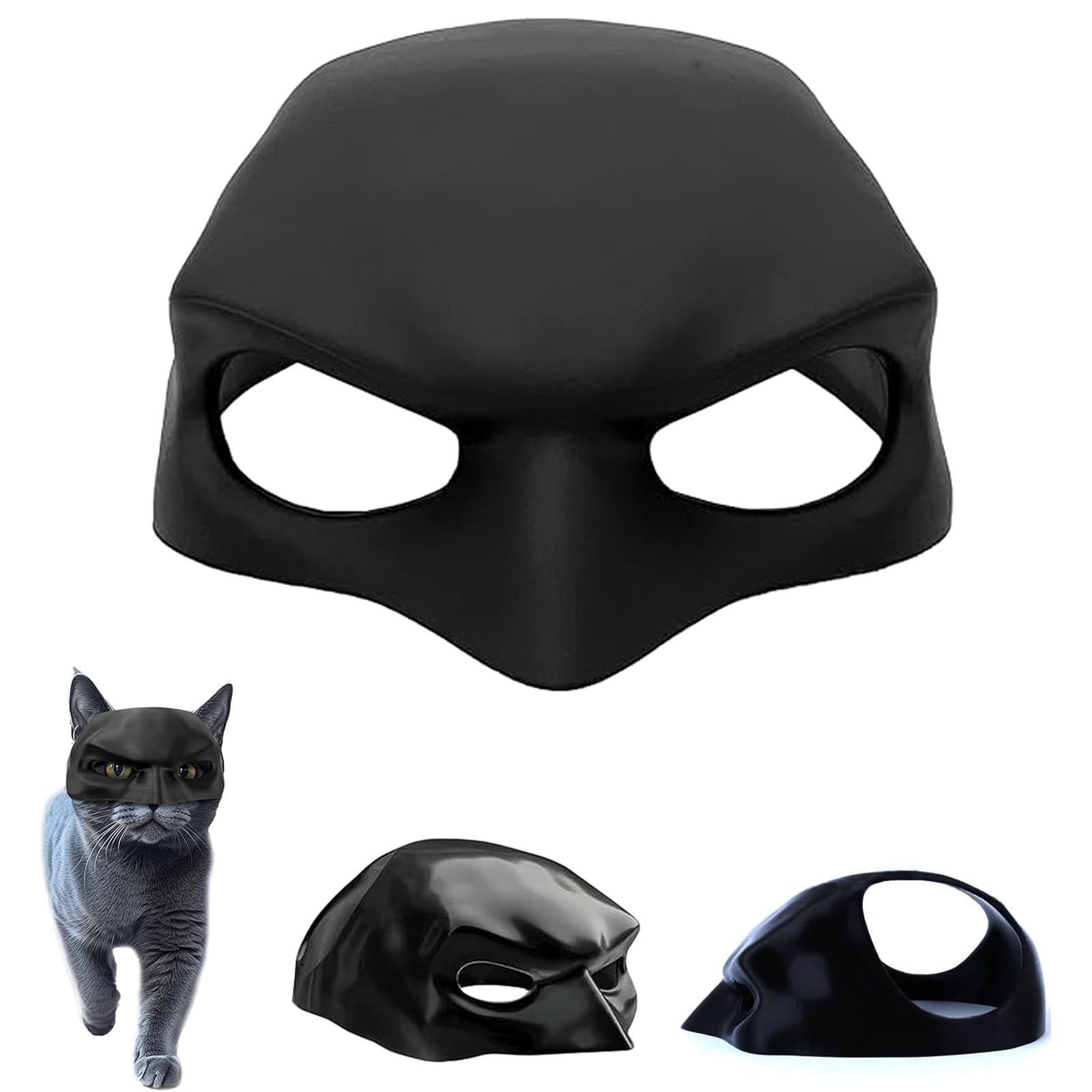 ZAGEVIVIN Bat-Themed Cat Mask for Halloween & Cosplay - Lightweight PLA Pet Costume Accessories, Superhero-Style Dress Up Hat